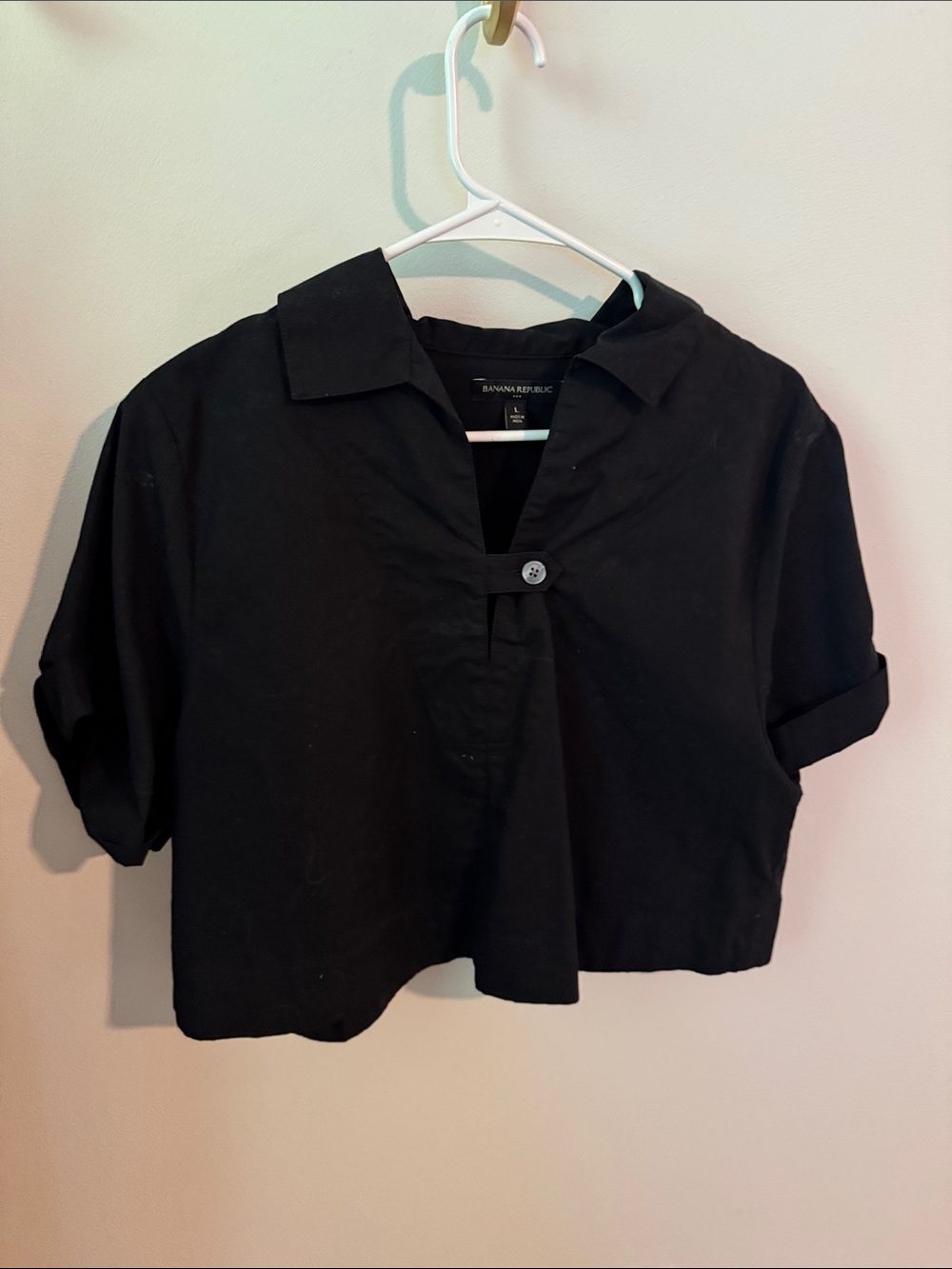 Banana republic cropped pop over collared.